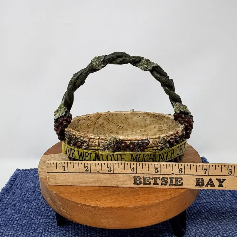 Vintage Kirkland's Decorative Resin Basket 